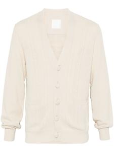 Givenchy кардиган фактурной вязки с логотипом 4G, нейтральный цвет