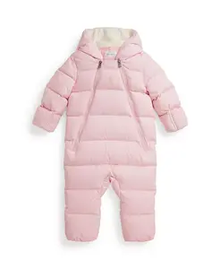 Детская утепленная куртка-комбинезон с капюшоном для девочек Polo Ralph Lauren, розовый