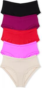 Victoria's Secret PINK Женские хлопковые стрейч трусики хипстер, умеренное покрытие, трусики для женщин, мультипак (XS-XXL), Basic