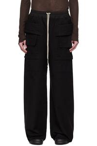 Черные широкие брюки-карго Hollywood Creatch с завязками на талии Rick Owens DRKSHDW