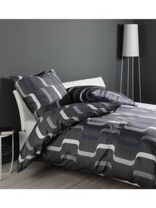 Постельное белье Janine Mako-Satin Cotton JD антрацитово-синего цвета Janine, 155 x 220 + 80 x 80 см