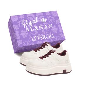 Alxnan Женские скейтерские кроссовки Box в бордовом цвете с коробкой, цвет Burgundy+Box