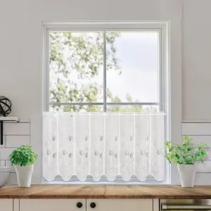 Занавеска Dajana с люверсами, 1 шт., комплект SB-Bistro Dajana, по размеру, изготовление точно по размеру Gerster, белый/антрацит