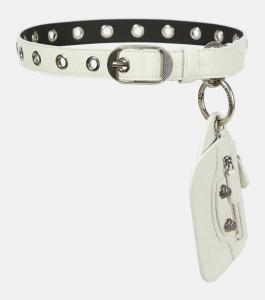Кожаный ремень Le Cagole Charms Balenciaga, белый