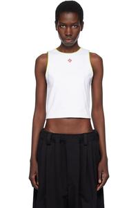 Белая майка с логотипом Diamond Casablanca