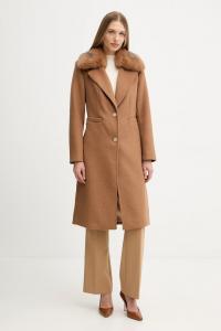 Шерстяное пальто KAROLE Guess, коричневый