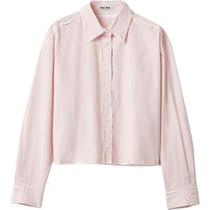 Рубашка с вышитым логотипом на пуговицах MIU MIU, розовый