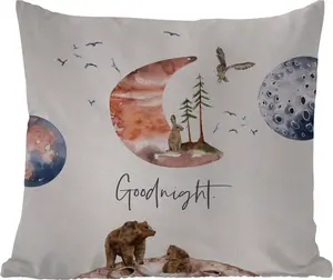 Подушка для улицы - Цитаты - Спокойной ночи - Пословицы - Дети - Мальчики - Девочки - Малыш - 45x45 см - Водонепроницаемая - Подушка для отдыха - Подушка с фотографией - Декоративная подушка MuchoWow