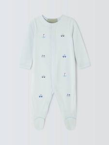 Детский комбинезон из пима-хлопка с вышивкой для перевозки малышей John Lewis Heirloom Collection, Blue