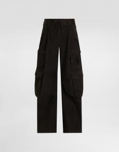 Карго-брюки из файи Dolce & Gabbana, черный