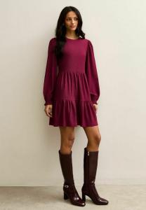 Платье New Look CRINKLED MINI, Burgundy/Red