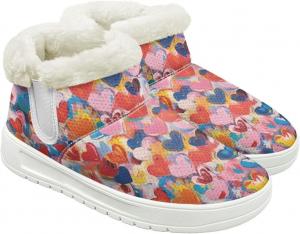 Quxjehoe Женские зимние снегоступы с теплой пушистой подкладкой, удобные ботинки, противоскользящие, водонепроницаемые, для улицы, с белой подошвой, размеры 6-13,5