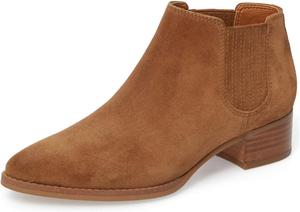 Женские закрытые ботильоны YDN с острым носком, устойчивым каблуком и строгим дизайном для офиса, Tan