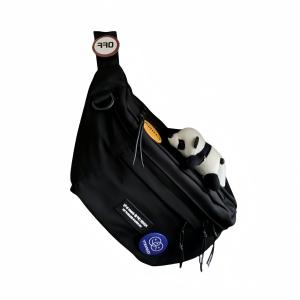 LEXI Полиэстеровая сумка-слинг через плечо унисекс черно-белая, Black