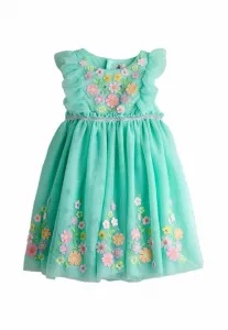 Вечернее коктейльное платье прямого кроя с вышивкой/праздничное платье Jojo Maman Bébé, Light Green