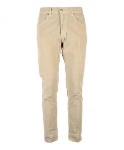 Бархатные брюки-икона с пуговицами Dondup, бежевый