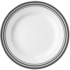 Десертные тарелки Fink «Moments», (набор, 4 шт.), Ø 21 см, фарфор с 3 полосками, серый/белый