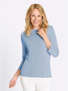 Свитер с рукавами 3/4 в цвете ледяной сине-белый Sieh an!