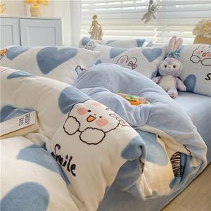 Yalu Пододеяльник 200х230 см, вельвет, утепленный, цвет Blue Lovers