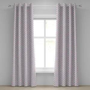 Штора ABAKUHAUS Якорь с люверсами, узор в морском стиле с классическим изображением штурвала на парусной тематике, декоративная, двухпанельная, 280 см x 245 см, цвет королевский синий