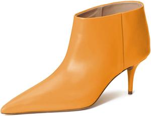 Женские ботильоны Pazzion Classic с высокой голенью, зауженные носки, на низком каблуке-китенке, на пуговицах, повседневные, для вечеринок и платьев, зимняя обувь, размеры US 4-16, Orange