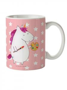 Детская кружка с рисунком единорога, в стиле художника, без слов, пастельно-красного цвета Mr. & Mrs. Panda