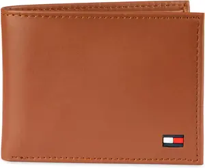 Мужской тонкий кошелек двойного сложения Tommy Hilfiger, British Tan