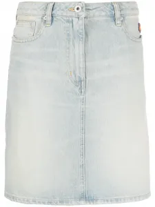 Джинсовая юбка с цветочной вышивкой KENZO, синий