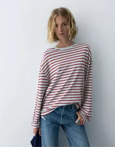 Полосатая футболка с длинными рукавами Pull&Bear