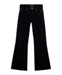 Черные бархатные узкие джинсы 7 For All Mankind, черный