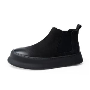 Короткие челси-ботинки 5 см мужские FED, черный (fleece-lined)