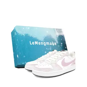 Nike Бордшопы Court Borough Pink Petal floral устойчивые к истиранию низкие скейтерские кроссовки white pink детские