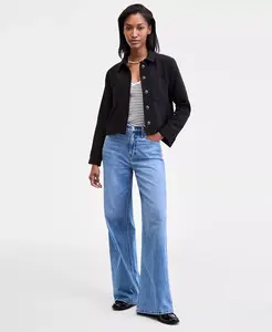 Женская укороченная куртка на пуговицах с длинными рукавами On 34Th, черный