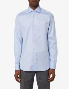 Узкая оксфордская рубашка Barba Napoli, светло-голубой