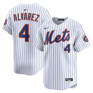 Мужская белая джерси francisco alvarez new york mets home limited Nike
