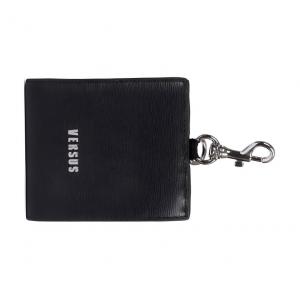 VERSACE Фансиже Тисненая кожаная монетница для мужчин черная