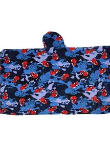 Детское одеяло с капюшоном Человек-паук - мягкое и теплое, синего цвета Spiderman