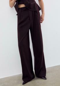 Брюки Stradivarius STRIPED WIDE-LEG, Dark Red