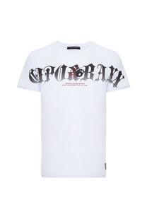 Футболка с классным фирменным принтом CIPO & BAXX, белый
