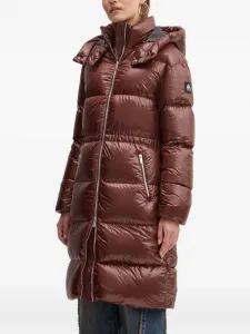 Стеганая куртка с капюшоном Moose Knuckles, коричневый