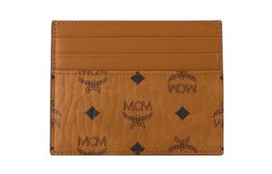 MCM Кожаный картхолдер мини унисекс коричневый коньячный