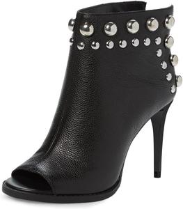 Женские босоножки YDN с заклепками, ботильоны на щиколотку, с открытым носком, на шпильке, с высоким каблуком, обувь без застежки, для вечеринок, выпускных, повседневная, размеры 4-16 US, Black