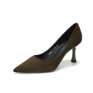 QITUMAUL Стройные каблуки на высоком каблуке для женщин армейского зеленого цвета, цвет Army Green[Heel Height 7.5cm]