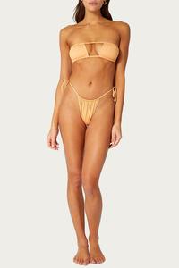 Топ бикини с бандо и сборками в золотом цвете WeWoreWhat