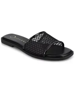Женские сандалии Breckley Mesh Slide Flat Journee Collection, черный