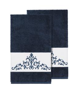 Набор из 2 банных полотенец scarlet с декором Linum Home, Navy