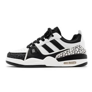 N6K8 Скользоустойчивые износостойкие легкие низкие скейтерские кроссовки унисекс бело-черные, цвет White Black