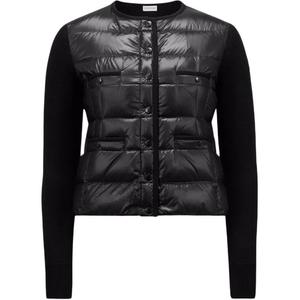 Квилтовая кардиган с панелями Moncler, черный