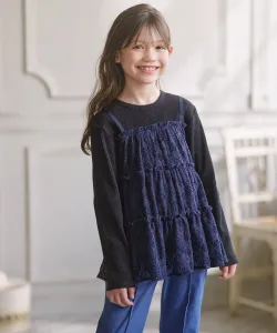 Многослойный топ из кружева «Снежная гладь» Suite Kids, цвет Navy [075]