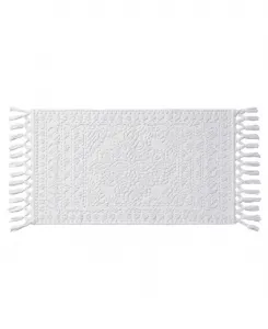 Хлопковый коврик для ванной Nellore с бахромой, 51 x 97 см French Connection, белый